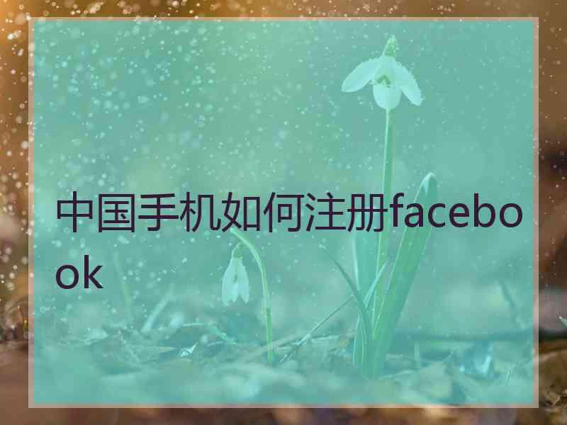 中国手机如何注册facebook